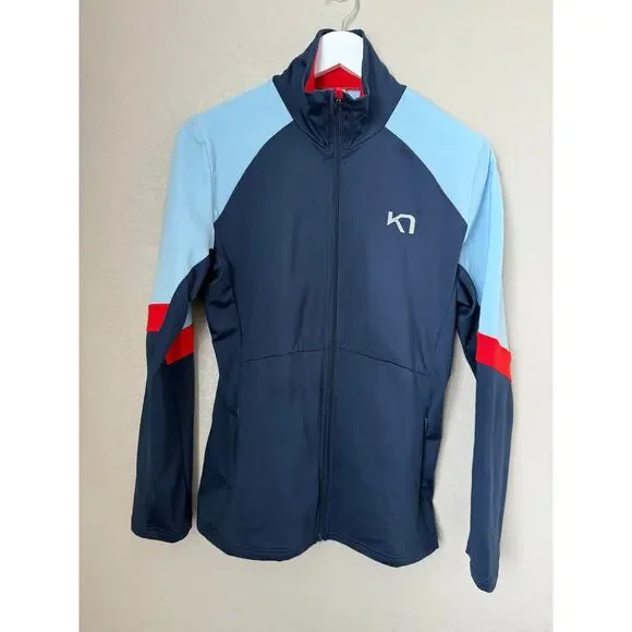 Kari Traa Mathea Midlayer Jacket Women's Size Medium Naval Blue Light Activewear - Picture 2 of 7